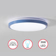 Modern Round LED Ceiling Light Fixture Flush Mount Lighting, 6500K Daylight White, Energy-Saving with 30,000 Hour Lifetime for Residential and Commercial Space, 15.5" Blue Set of 2 - LEHADAR