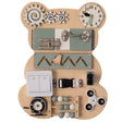 Wooden Sensory Bear Shaped Learning Toddler Busy Board for Playroom, Nursery, Preschool, and Doctors' Office, Green - LEHADAR
