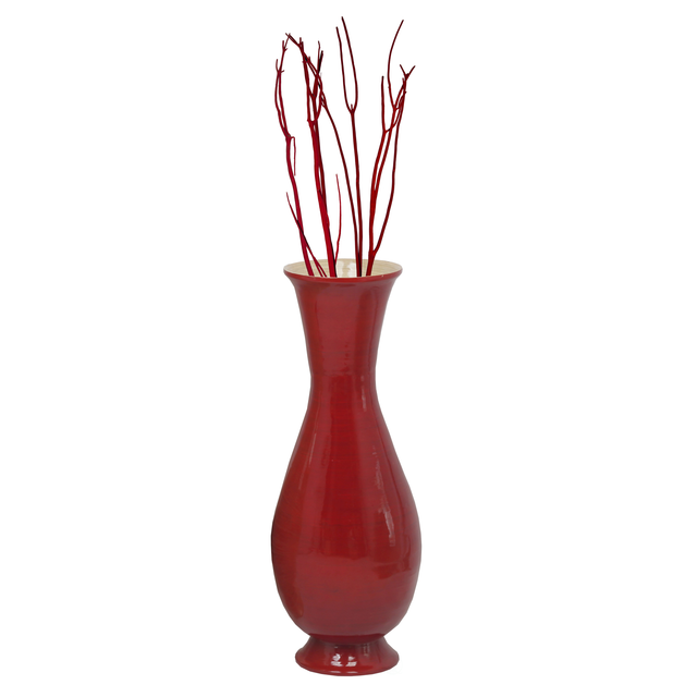 Tall Modern 11.8 in Dia Decorative Floor Vase: Handmade, Natural Bamboo Finish, Contemporary Home D̩cor, Handcrafted Bamboo, Elegant Interior Design, Bamboo Craftsmanship, Statement Piece for Modern Spaces, Small - LEHADAR