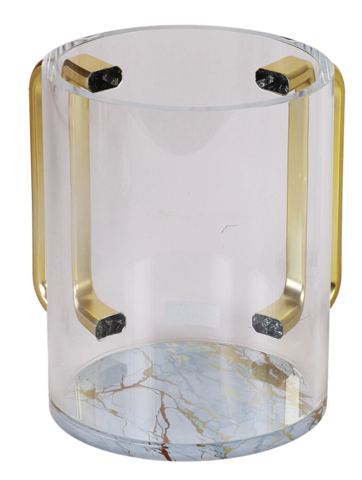 Acrylic Clear Washing Cup - Gold Handle