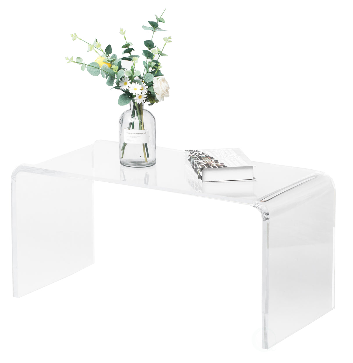 Rectangular Acrylic Waterfall Modern Coffee Table - LEHADAR