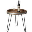 Wooden Wine Barrel Head End Table Accent Coffee Table - LEHADAR