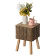 Decorative Natural Wooden Log Box Shaped Side Table for Indoor and Outdoor - LEHADAR
