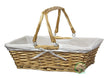 Rectangular Willow Basket with White Fabric Lining - LEHADAR
