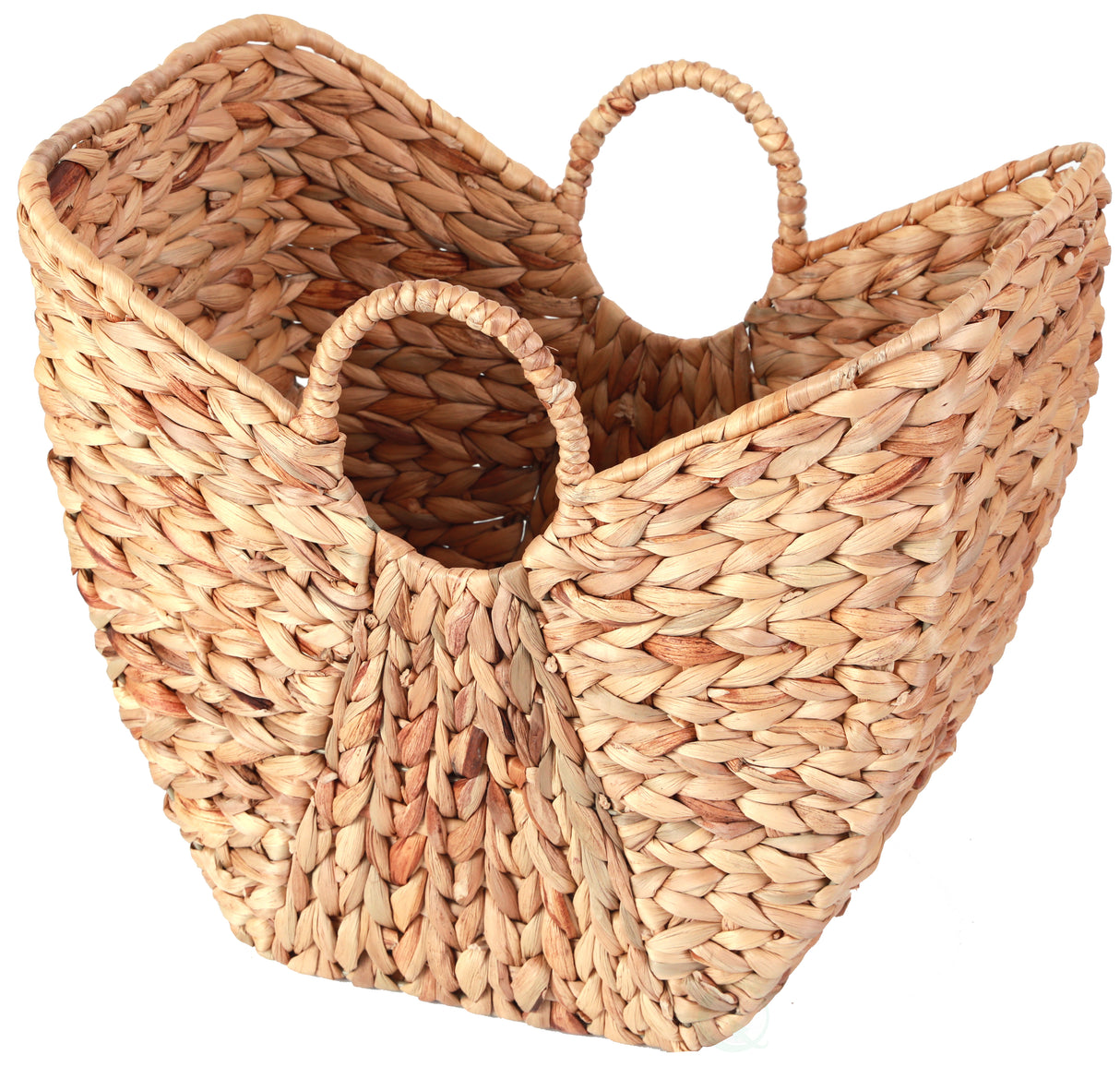 Large Wicker Laundry Basket with Round Handles - LEHADAR