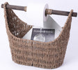 Free Standing Magazine and Toilet Paper Holder Basket with Wooden Rod - LEHADAR