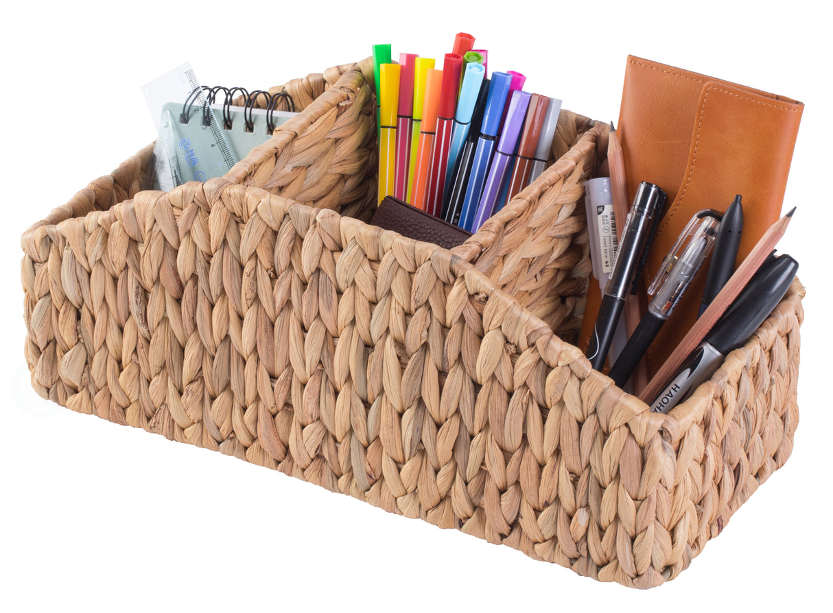 Natural Water Hyacinth Storage Organizer Caddy - LEHADAR