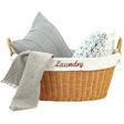 Rattan Laundry Basket with Handles and White Cotton Removable Lining, Natural - LEHADAR