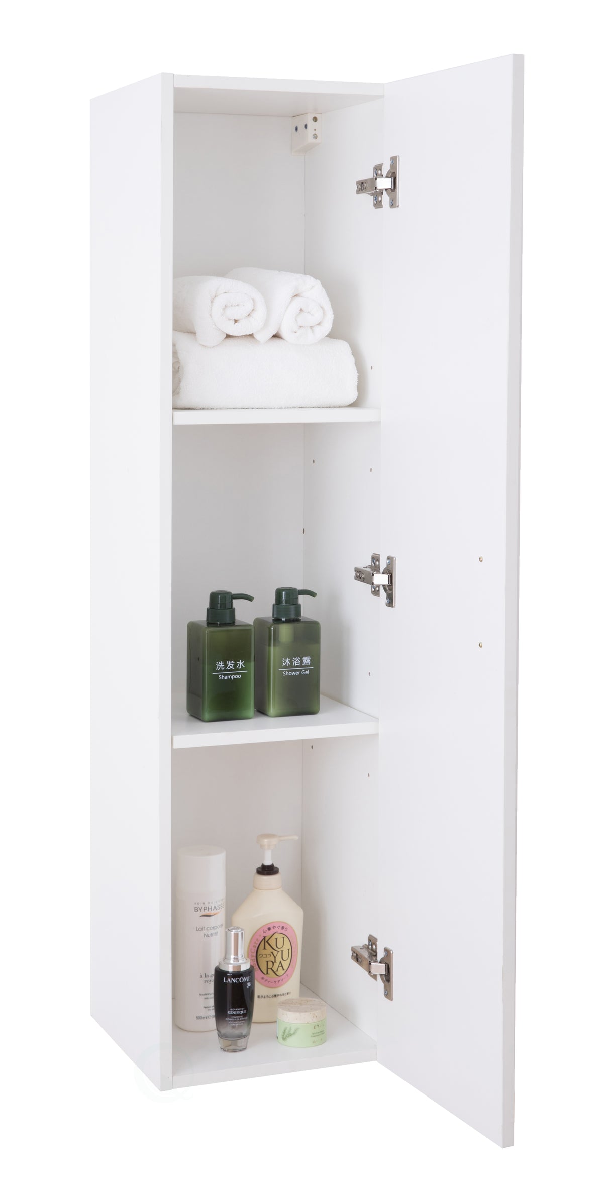 Modern Long Bathroom Wall Mounted Cabinet, White - LEHADAR