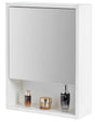 White Wall Mounted Bathroom Storage Cabinet, Mirrored Vanity Medicine Chest with 3 Shelves - LEHADAR