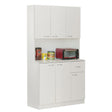 Wooden Kitchen Pantry Storage Cabinet with Drawer, Doors and Shelves, White - LEHADAR