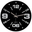 Black Decorative Unique Modern Round Glass Wall Clock, for Living Room, Kitchen, Dining or Bedroom - LEHADAR