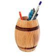 Decorative Wine Barrel Shaped Wooden Pen Holder for Office Desk, or Entryway - LEHADAR