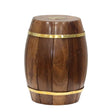 Large Wine Barrel Shaped Brown Wooden Decorative Coin Bank Money Saving Box - LEHADAR