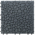 Interlocking Cobbled Stone Look Garden Pathway Tiles, Decorative Floor Grass Pavers Anti- Slip Mat, 5 pack - LEHADAR