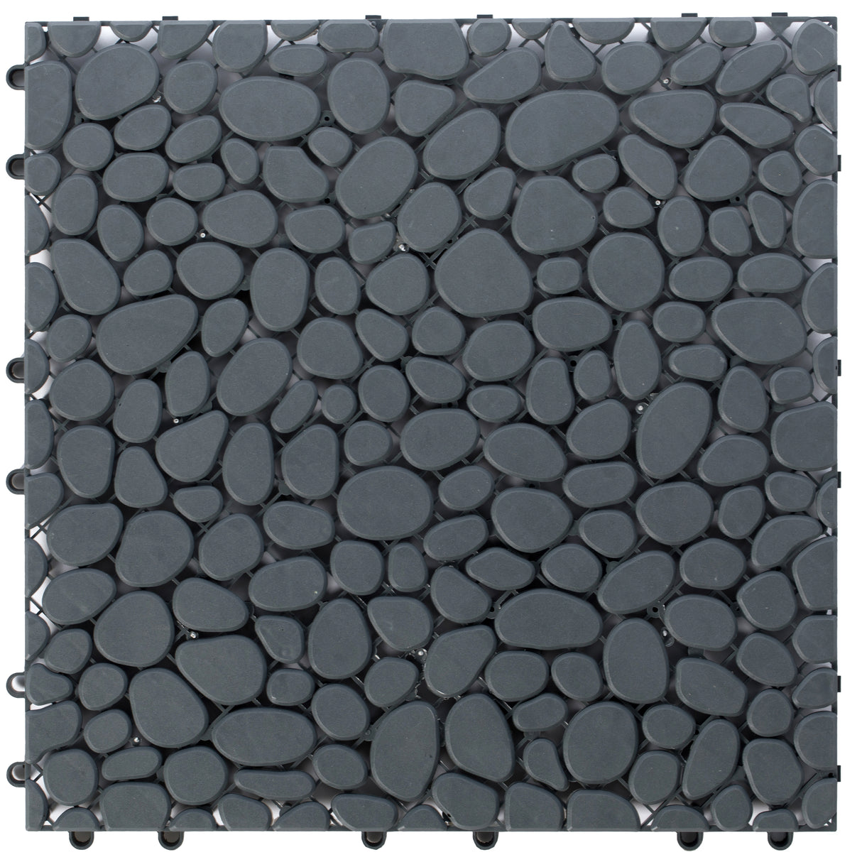 Interlocking Cobbled Stone Look Garden Pathway Tiles, Decorative Floor Grass Pavers Anti- Slip Mat, 5 pack - LEHADAR