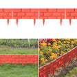 Outdoor Brick Stone Gate Lawn Edging Pack of 8, Red - LEHADAR