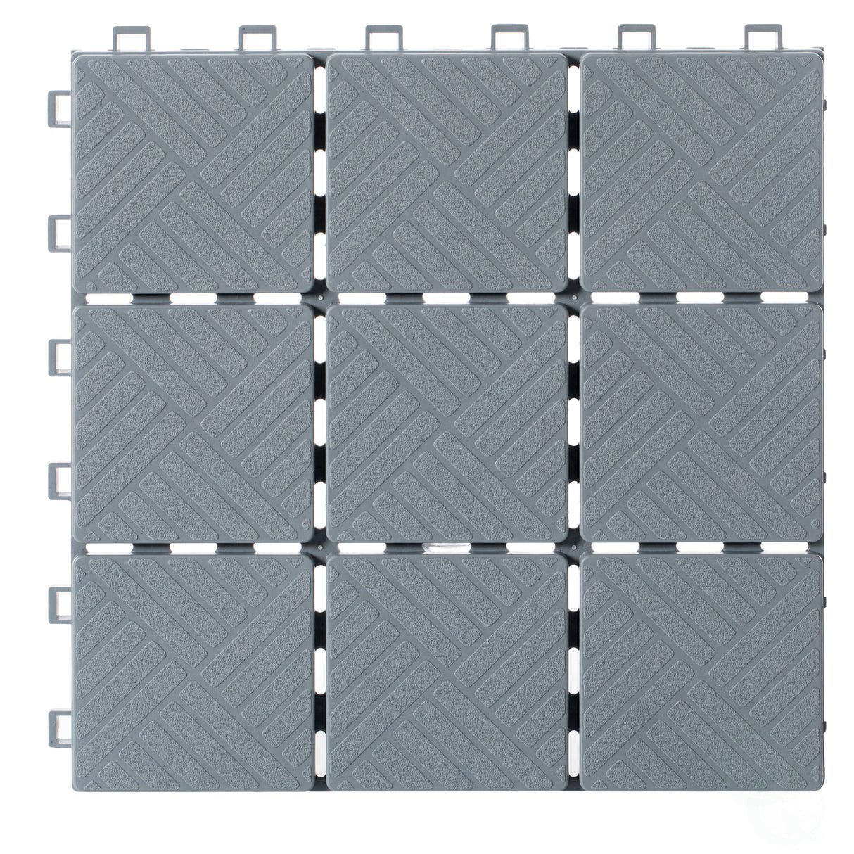 Gray Interlocking Garden Path Tiles Outdoor Flooring Decorative Floor Grass Paver, Pack of 5 - LEHADAR