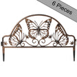 Decorative Butterfly Design Plastic Fence Garden Edging Landscape Border Path Panel, Pack of 6 - LEHADAR