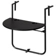 Indoor and Outdoor Rattan Decorative Plastic Foldable Balcony Table, Black - LEHADAR