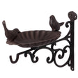 Outdoor Garden Wall Mounted Hanging Iron Bird Bath and Feeder Decor, Bronze - LEHADAR