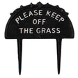 Decorative Please Keep Off The Grass Post, Outdoor Warning Ground Cast Iron Stake, Black - LEHADAR