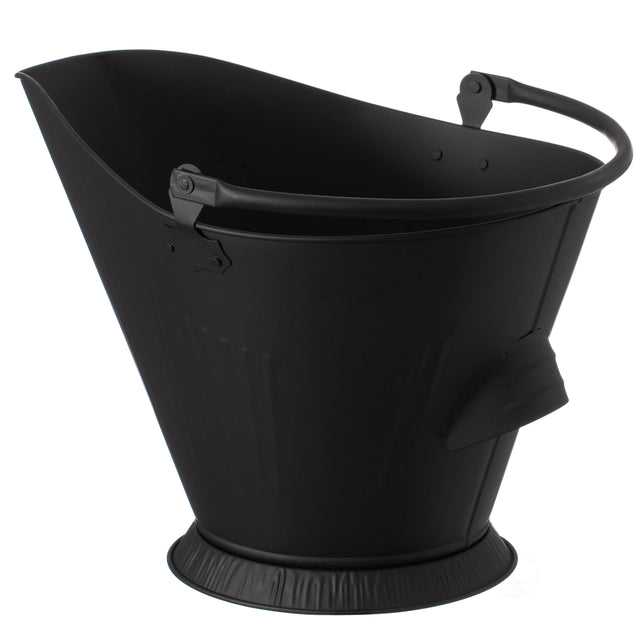 Indoor and Outdoor Black Iron Ash Bucket Use for Fire Pit, Wood Burning Stove, Grill - LEHADAR