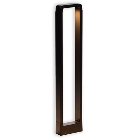 Decorative Driveway Bollard Rectangle LED Garden Light, Large Black Aluminum Pathway Yard Outdoor Light - LEHADAR