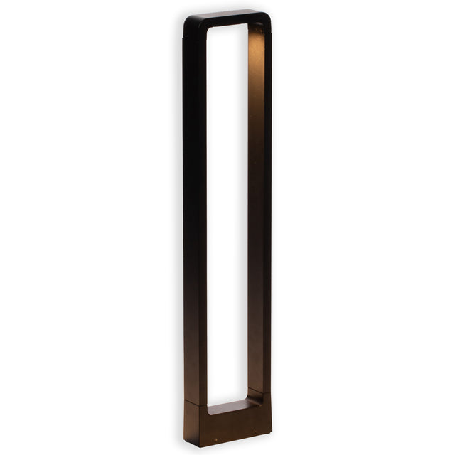 Decorative Driveway Bollard Rectangle LED Garden Light, Large Black Aluminum Pathway Yard Outdoor Light - LEHADAR