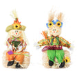 Gardenised 13 Inch Boy and Girl Duo Scarecrow Elegantly Seated on a Rustic Hay Bales - Enjoy the Magic they Bring and Let your Garden Blossom with their Captivating Presence - LEHADAR