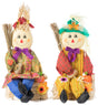Gardenised 26 Inch Outdoor Set Featuring Boy and Girl Garden Decoration Scarecrow, Seated on Hay Bales Perfect for Adding a Festive Touch to Your Halloween Decorations, Fall or All Time Season - LEHADAR