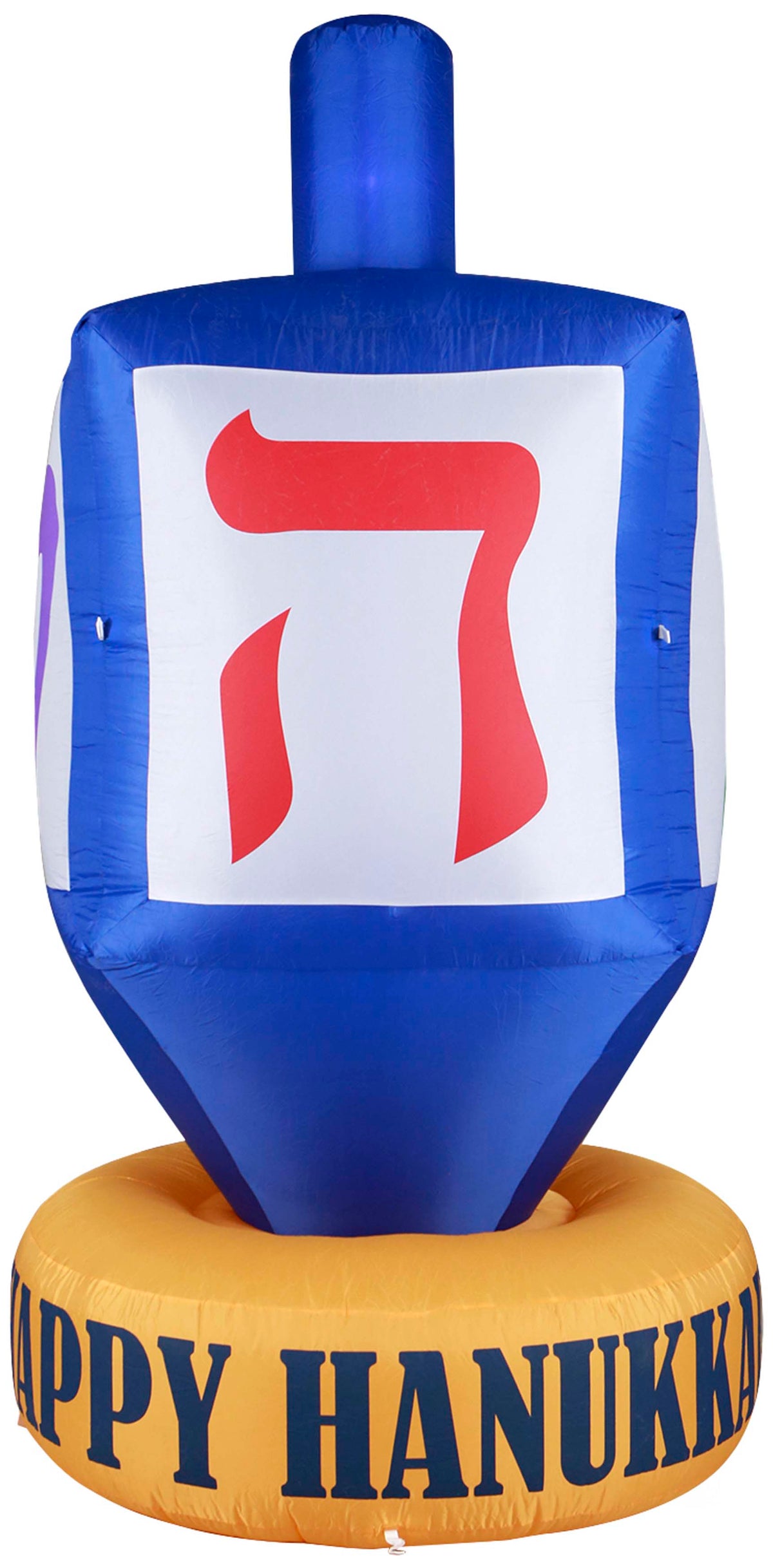 Giant Hanukkah Inflatable Dreidel - Yard Decor with Built-in Bulbs, Tie-Down Points, and Powerful Built in Fan - LEHADAR