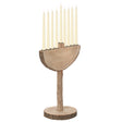 Nine Branch Vintage Handmade Wooden Hanukkah Menorah for Home, Synagogue and Shul - LEHADAR