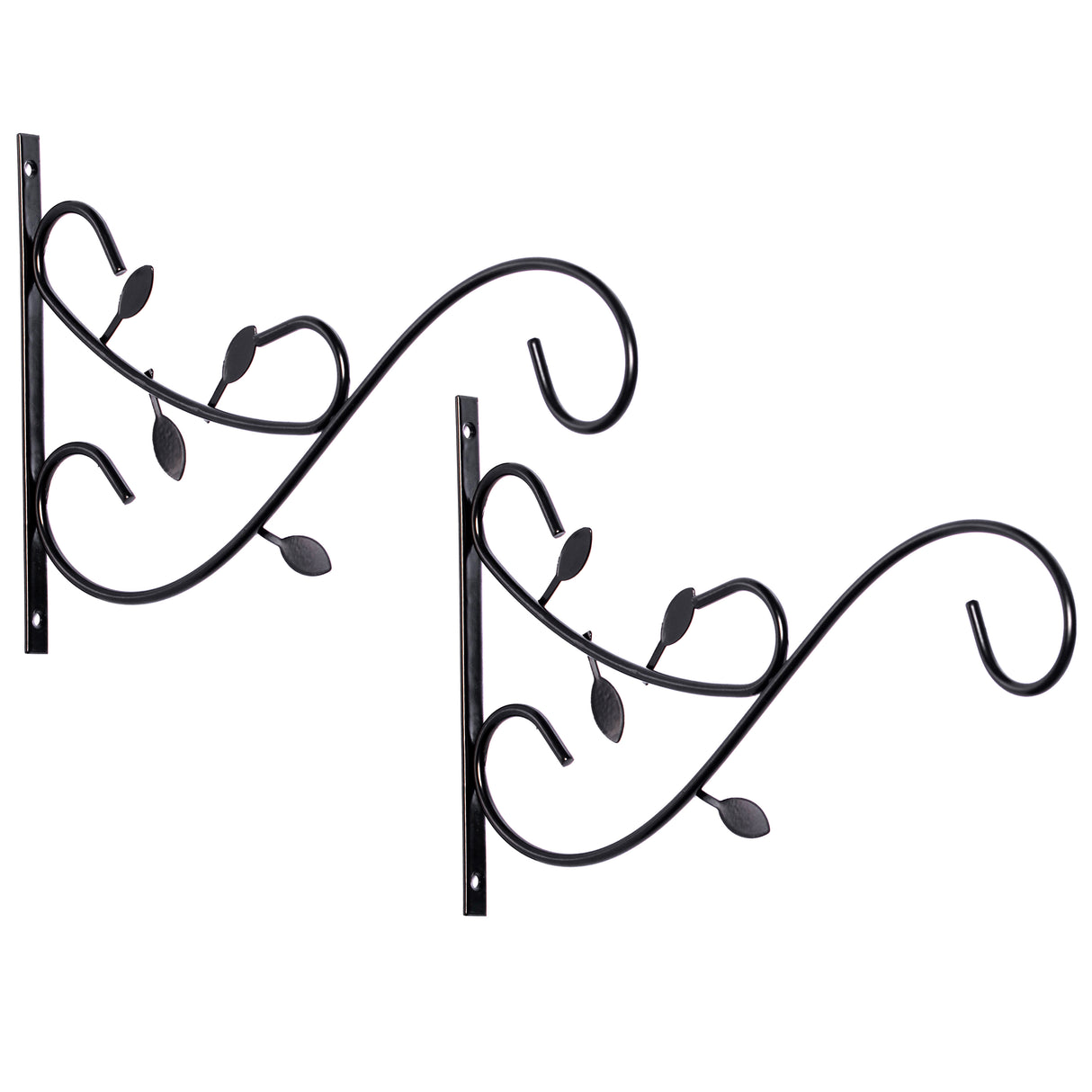 Decorative Metal Wall Mounted Hook for Hanging Plants, Bracket Hanger Flower Pot Holder, 2 Pack - LEHADAR