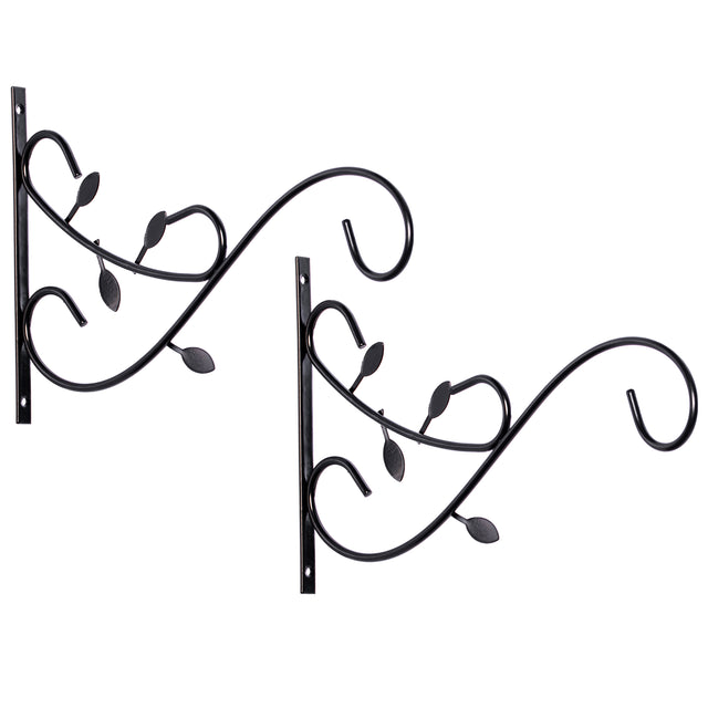 Decorative Metal Wall Mounted Hook for Hanging Plants, Bracket Hanger Flower Pot Holder, 2 Pack - LEHADAR