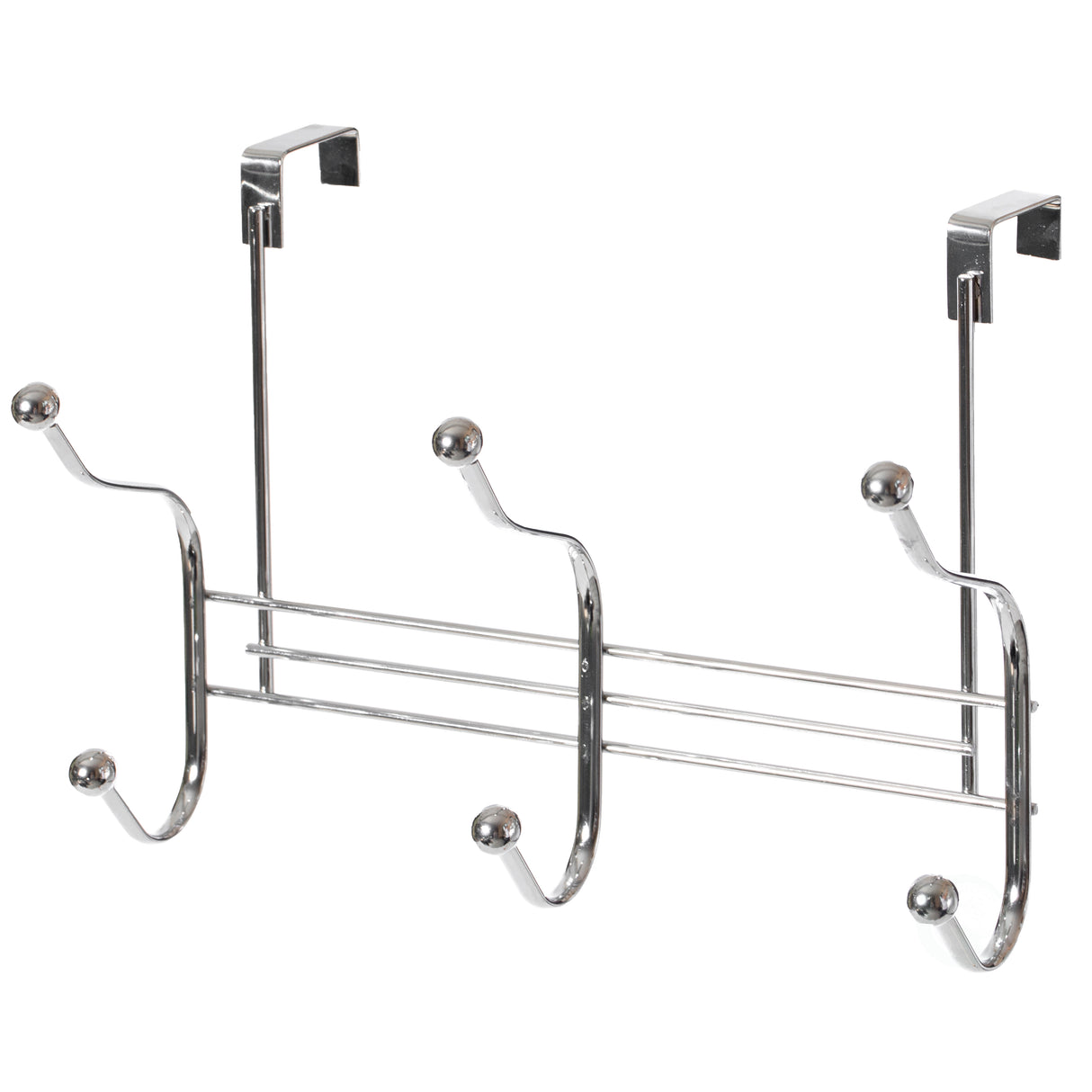Chrome 6 Hook Hanger Organizer, Hang Over The Door Kitchen Vanity Towel Hook, Entryway Coat Rack - LEHADAR