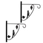Decorative Black Metal Wall Planter Hooks for Hanging Plants and Flower Pots, Set of 2 - LEHADAR