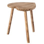 Decorative Antique Heart Shaped Natural Wooden Accent Stool, Classic Room Decoration - LEHADAR