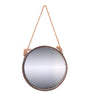 Galvanized Metal Framed Round Wall Mirror with Rope - LEHADAR