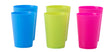 Plastic Reusable Cups 7 oz Set of 6 (2 Red, 2 Green, 2 Blue) - LEHADAR