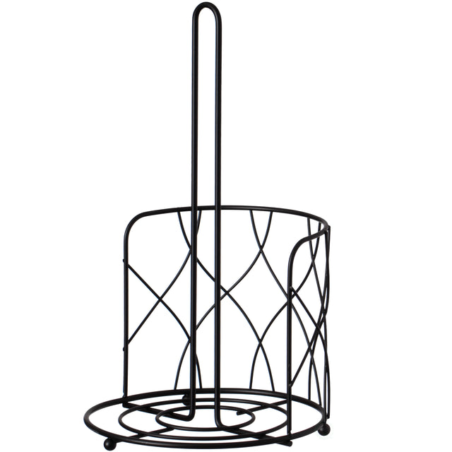 Freestanding Black Iron Towel Paper Holder Stand Roll Dispenser with Frame for Kitchen - LEHADAR