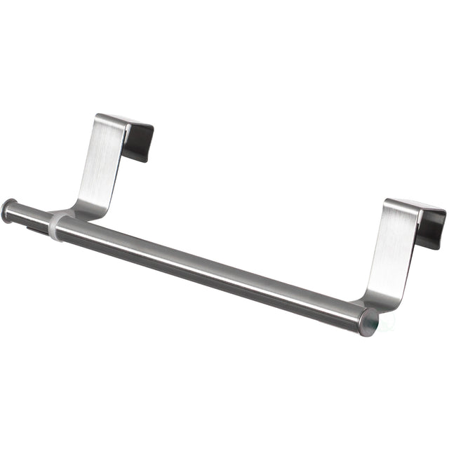 Chrome Over the Door Extendable Towel Holder Rack for the Kitchen, Vanity, and Bathroom - LEHADAR