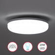 "White Plastic 6 in Round LED Ceiling Light Fixture for Entryway, Office, Outdoor, 6500K Daylight, 2000lm 20W" - LEHADAR