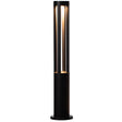 Round Black LED Garden Aluminum Light, Decorative Outdoor Bollard Light for Garden, Pathway, and Driveway - LEHADAR