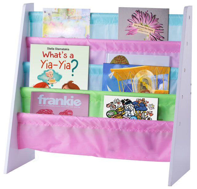 4 Tiered Colorful Lined Kids' Sling Magazine Book Rack - LEHADAR