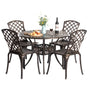 Outdoor and Indoor Bronze Dinning Set 4 Chairs with 1 Table Bistro Patio Cast Aluminum. - LEHADAR
