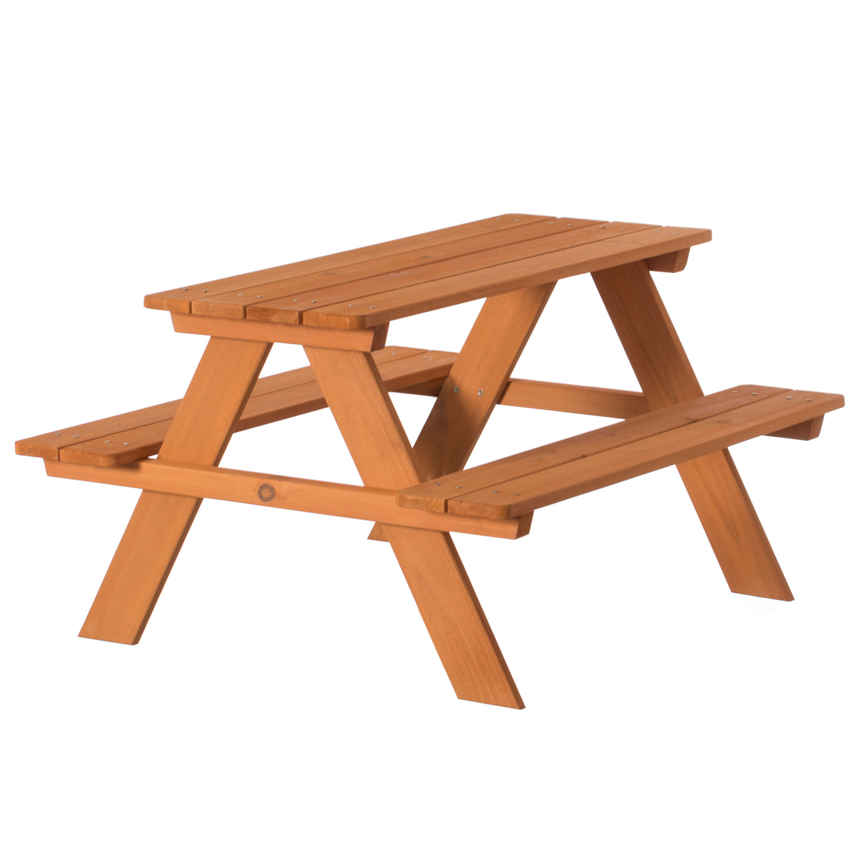 Wooden Kids Outdoor Picnic Table for Garden and Backyard, Stained - LEHADAR