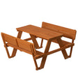 Wooden Kids Picnic Table Bench with Backrest, Outdoor Children's Backyard Table, Crafting, Dining, and Playtime Patio Table - LEHADAR