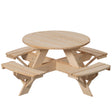 Wooden Kids Round Picnic Table Bench, Outdoor Children's Backyard Table, Crafting, Dining, and Playtime Patio Table - LEHADAR