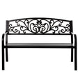 Steel Outdoor Powder Coated Garden Park Seating Bench with Cast Iron Backrest, Lawn Decor Seating Bench for Yard, Patio, Garden, Balcony, and Deck - LEHADAR